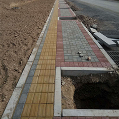 西宁市生物园二期道路面包砖铺装